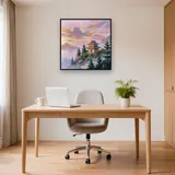Misty Mountain Temple at Dawn – Office
