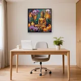 Bouddha doré parmi les orchidées – Bureau