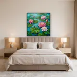Lotus Roses sur Étang Turquoise – Chambre