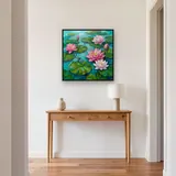 Lotus Roses sur Étang Turquoise – Entrée