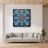 Golden Lotus Mandala – displayed in a living room