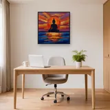 Meditating Buddha Sunset Lake – Office