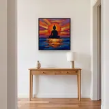Meditating Buddha Sunset Lake – Hallway