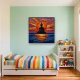 Meditating Buddha Sunset Lake – Kids room