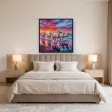 White Camargue Horses Galloping at Sunrise – Bedroom