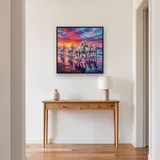 White Camargue Horses Galloping at Sunrise – Hallway