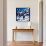 Grey Horse in Snowy Winter Pasture – Hallway