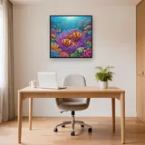 Clownfish Pair in Purple Anemone – Office