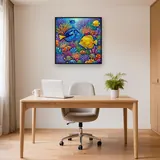 Blue and Yellow Tangs in Coral Reef – Office