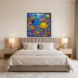 Blue and Yellow Tangs in Coral Reef – Bedroom
