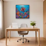Striped-Fin Lionfish Over Colorful Coral – Office