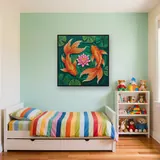 Goldfish Circling a Pink Lotus – Kids room