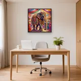 Versierde olifant in de feestelijke stoet – Kantoor