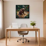 Éléphanteau joyeux dans la mare boueuse – Bureau