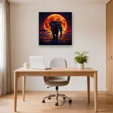Elephant Silhouette Against a Giant Orange Moon – Office