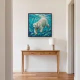 Orso polare nuota tra bolle e raggi – Ingresso