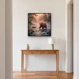 Bear Fishing in Misty Sunrise River – Hallway