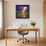 Giraffe in der Savanne nach dem Regen – Büro
