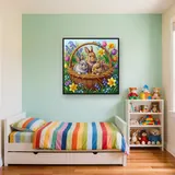 Lapereaux dans un panier fleuri – Enfant