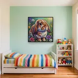 Lapin bélier aux fleurs sauvages – Enfant