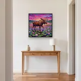 Eland in waterlelievijver bij roze schemering – Hal