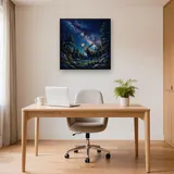 Élan en clairière sous la Voie lactée – Bureau