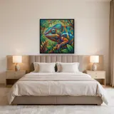 Caméléon panthère bleu et orange en jungle – Chambre
