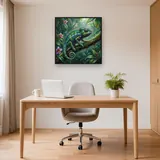 Caméléon sous la pluie en forêt tropicale – Bureau
