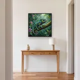 Caméléon sous la pluie en forêt tropicale – Entrée