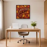 Getarntes Chamäleon im Herbstlaub – Büro