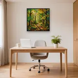 Buchenwaldweg im goldenen Sonnenlicht – Büro