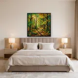 Buchenwaldweg im goldenen Sonnenlicht – Schlafzimmer