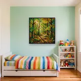 Buchenwaldweg im goldenen Sonnenlicht – Kinderzimmer