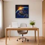 Lever de soleil sur la Terre illuminée – Bureau