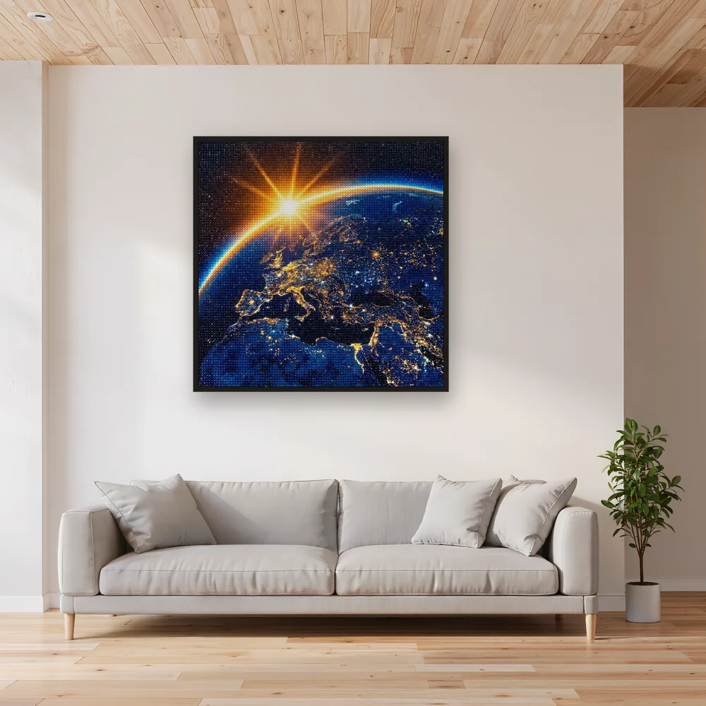 Lever de soleil sur la Terre illuminée – Salon