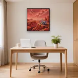 Rover martien au bord des canyons rouges – Bureau