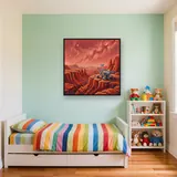 Rover martien au bord des canyons rouges – Enfant