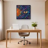 Psychedelic Solar System with Sun and Planets – Office