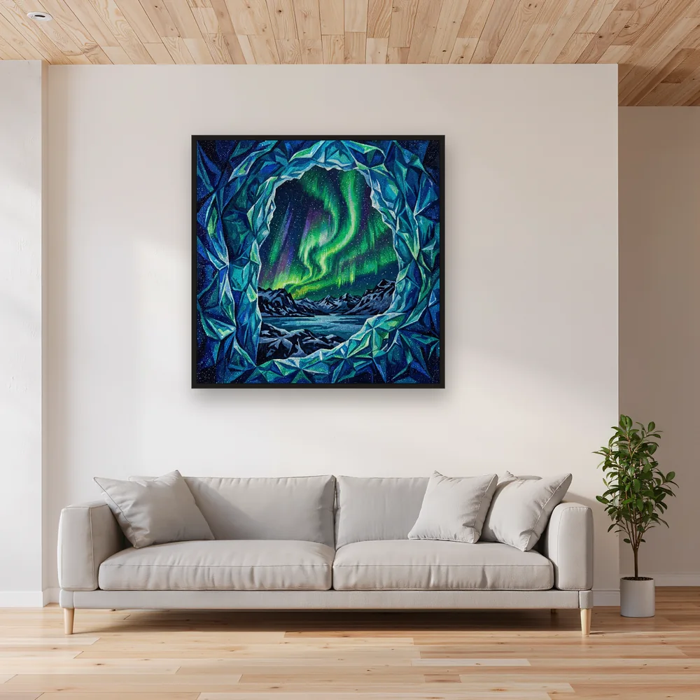 Green Aurora Seen from a Blue Ice Cave – Living room