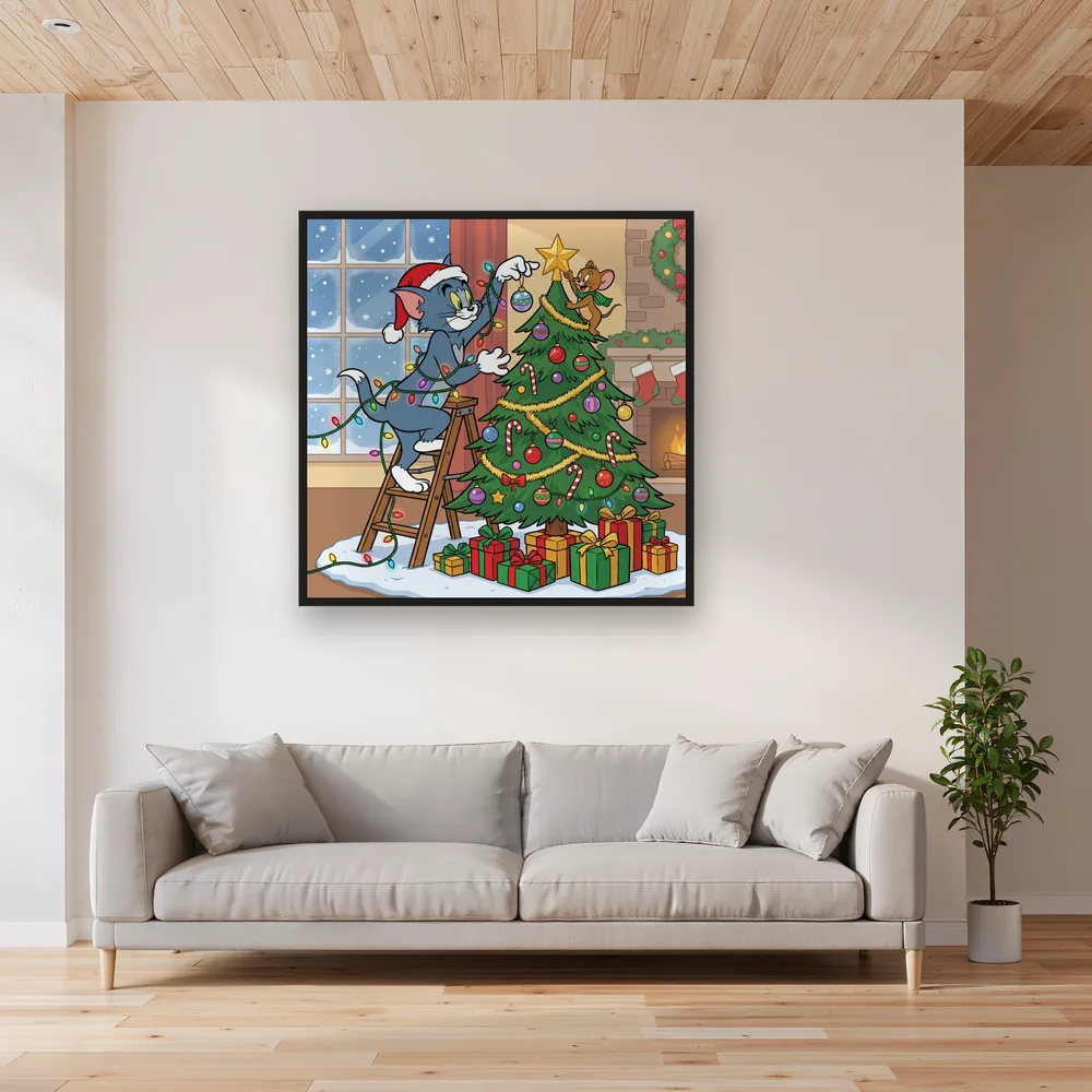 Tom e Jerry decorano l'albero di Natale – Soggiorno