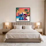Stitch and Lilo Grinning Beneath Golden Sun – Bedroom