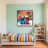 Stitch and Lilo Grinning Beneath Golden Sun – Kids room