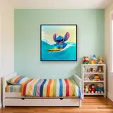 Stitch Riding a Turquoise Wave – Kids room