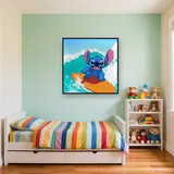 Stitch on an Orange Surfboard – Kids room