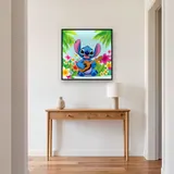 Stitch Playing Ukulele Among Tropical Flowers – Hallway