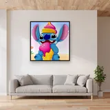 Stitch and His Melting Pink Ice Cream – displayed in a living room