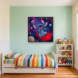 Stitch Grinning Among Colorful Planets – Kids room