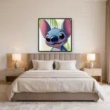 Stitch Smiling Portrait with Palm Leaves – Bedroom