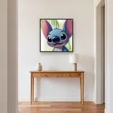 Stitch Smiling Portrait with Palm Leaves – Hallway