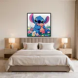 Stitch Hugging Scrump in a Flower Field – Bedroom